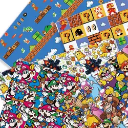 Tela de algodón con dibujos animados de Mario, tejido de 140x50cm, hecho a mano, para coser, Patchwork, acolchado, para vestido de bebé