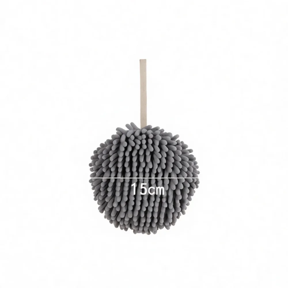 Soft Chenille Hand Drying Ball Hanging Towel Ultra Absorbent Quick Dry Cloth For Kitchen Bathroom Cleaning Washroom Gear