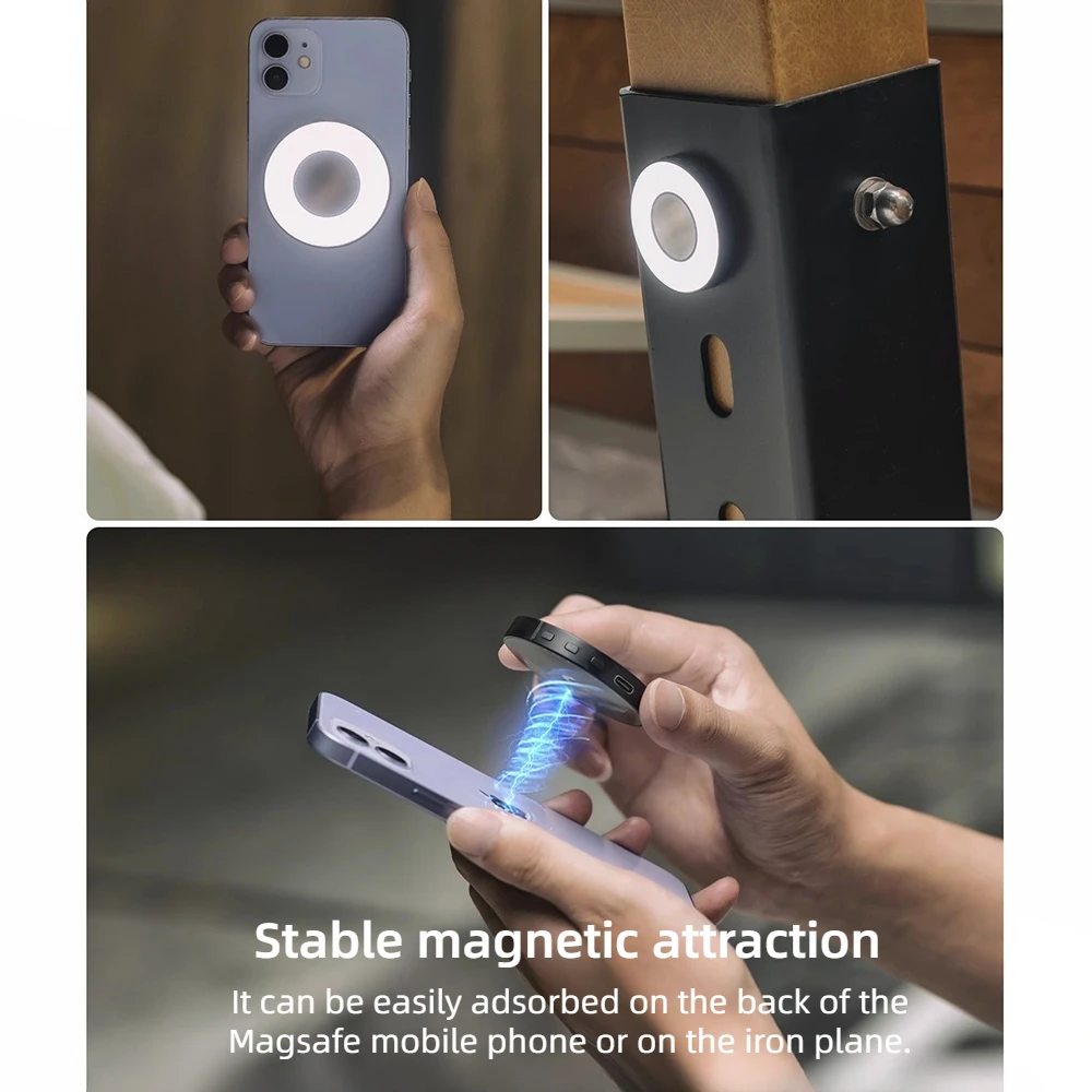 Mini Magnetic LED Fill Light for Smartphone Dimmable Selfie Ring Light Portable Rechargeable for Live Vlog Makeup Product Shoot