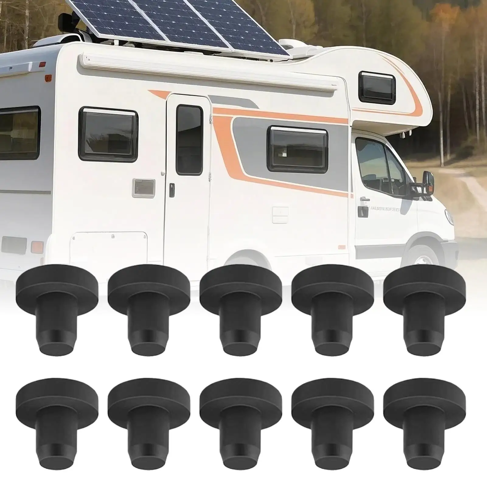 

10pcs Caravan Window Vent Plugs Rubber & Polyplastic Seal Bungs for Motorhomes Vehicle Ventilation Parts RV Accessories