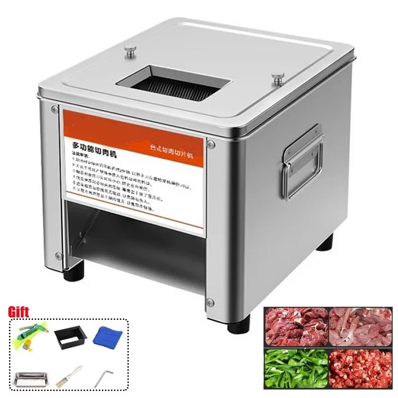 

Electric Meat Cutter Slicer Bucket Crumbled Meat Stainless Steel Chicken Fish Beef Merchant Fillet Shredded Cutter Slicer