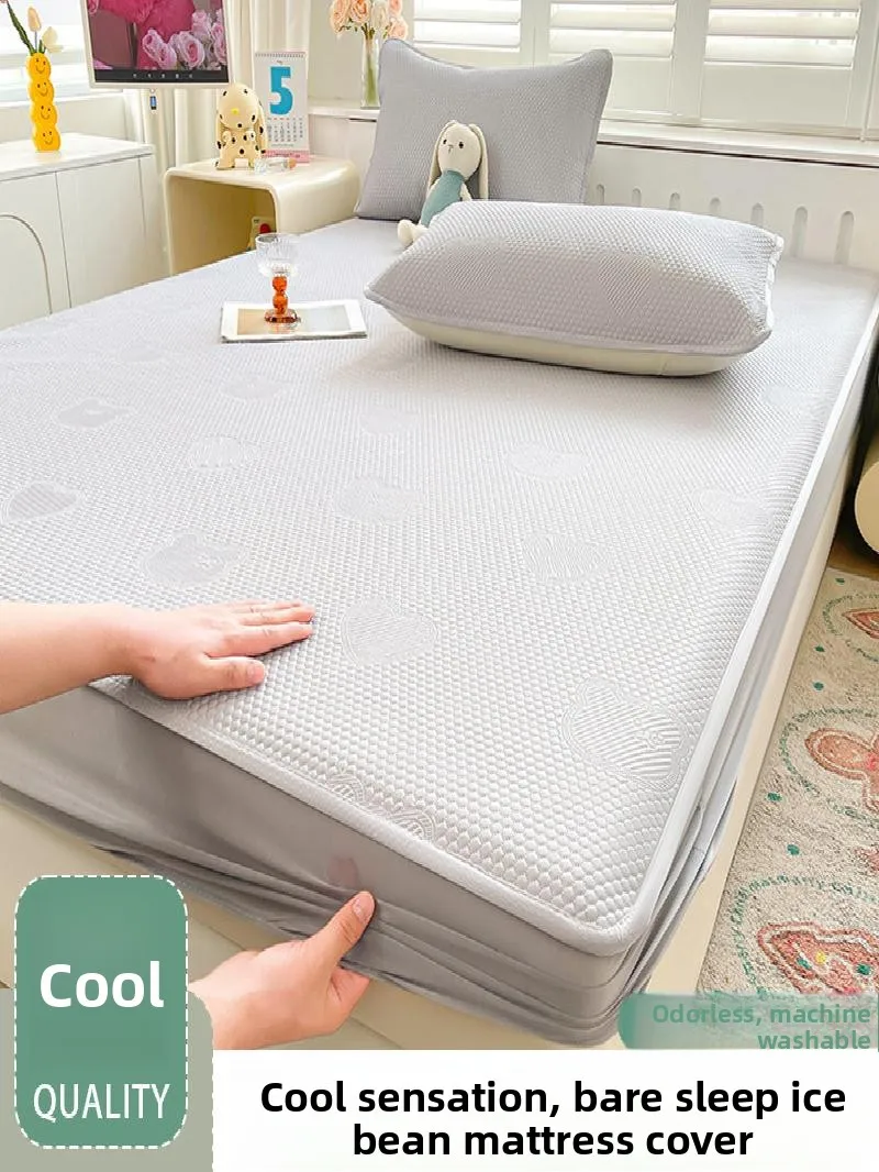 

Ice Silk Cooling Mat Bedding Cover Three-Piece Set Washable Air Conditioning Soft Mat Summer Bedding Polyester Fiber Quilt