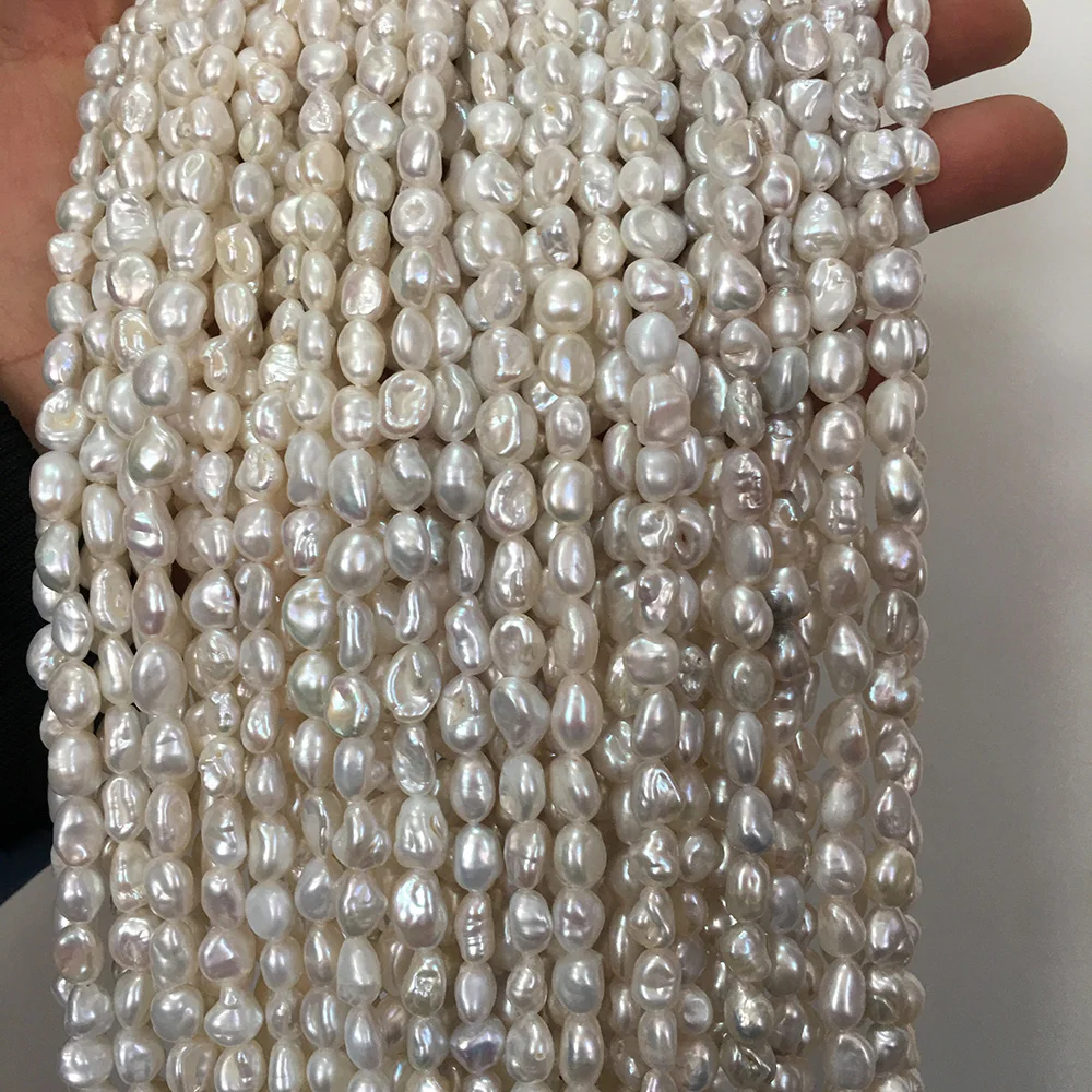 

AA pearl beads,100% Nature freshwater loose pearl with baroque shape,6-8 mm keshi BAROQUE shape pearl one strand 46 pearls