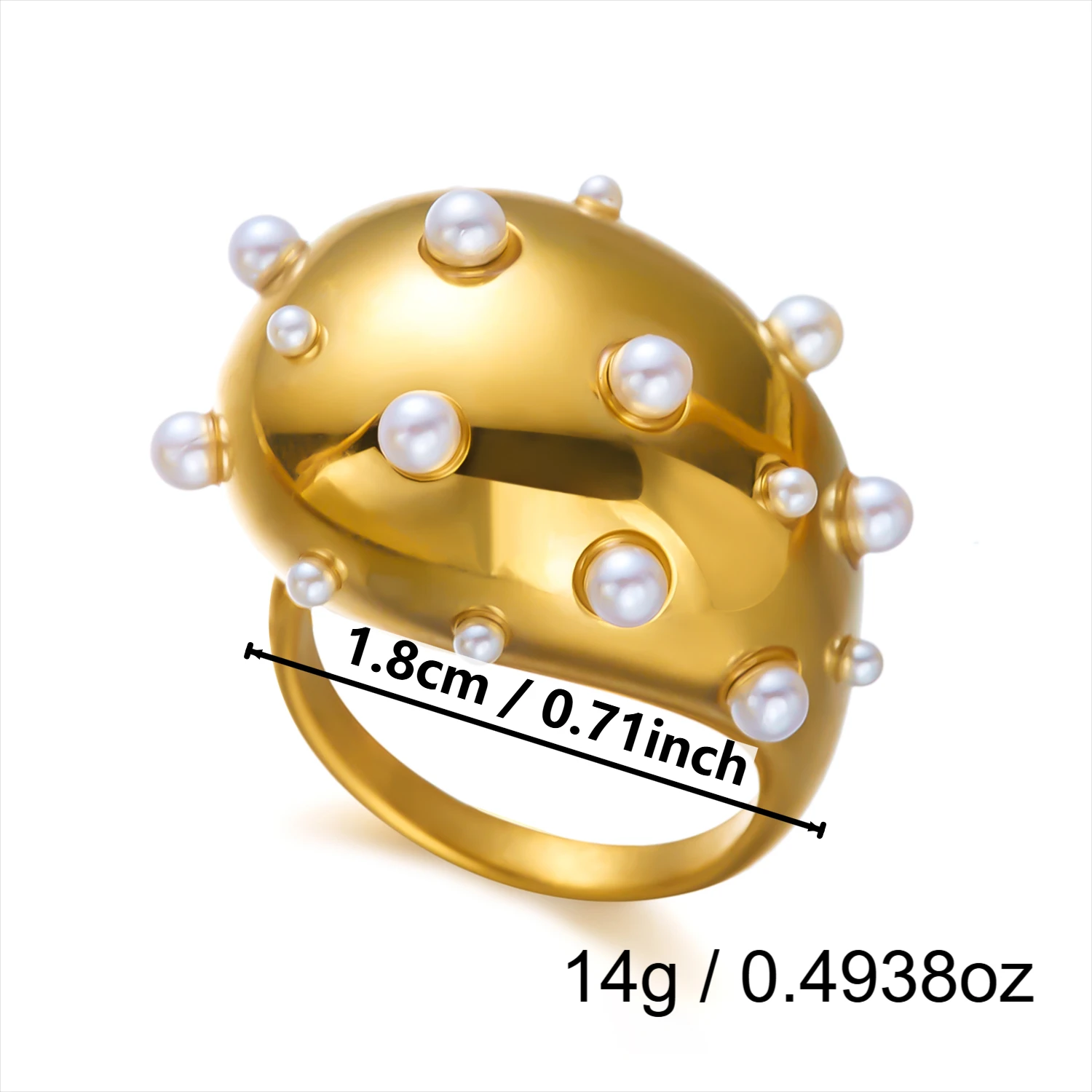 Einzigartige Edelstahl-Perlen-Blumenringe für Damen und Herren, Punk Hip-Hop Geometrische Unregelmäßige Fingerringe, Anlaufbeständiger Schmuck – Detail 11
