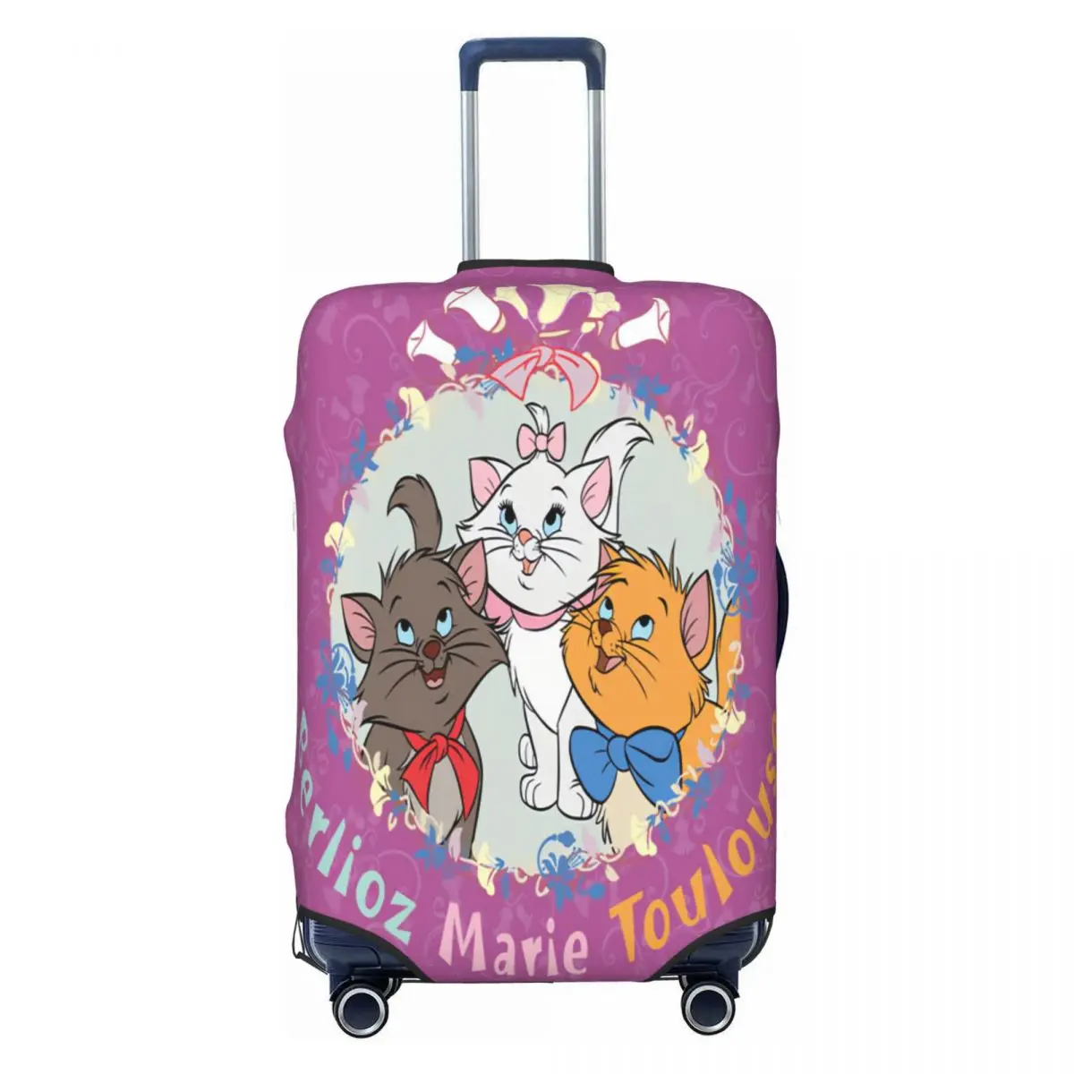 

Custom Animated Aristocats Marie Cat Luggage Cover Protector Dust Proof Cute Kitten Travel Suitcase Covers