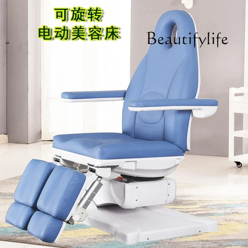 Beauty Chair Electric Pedicure Chair Tattoo Lifting Rotating Foot Bath Chair Split Leg