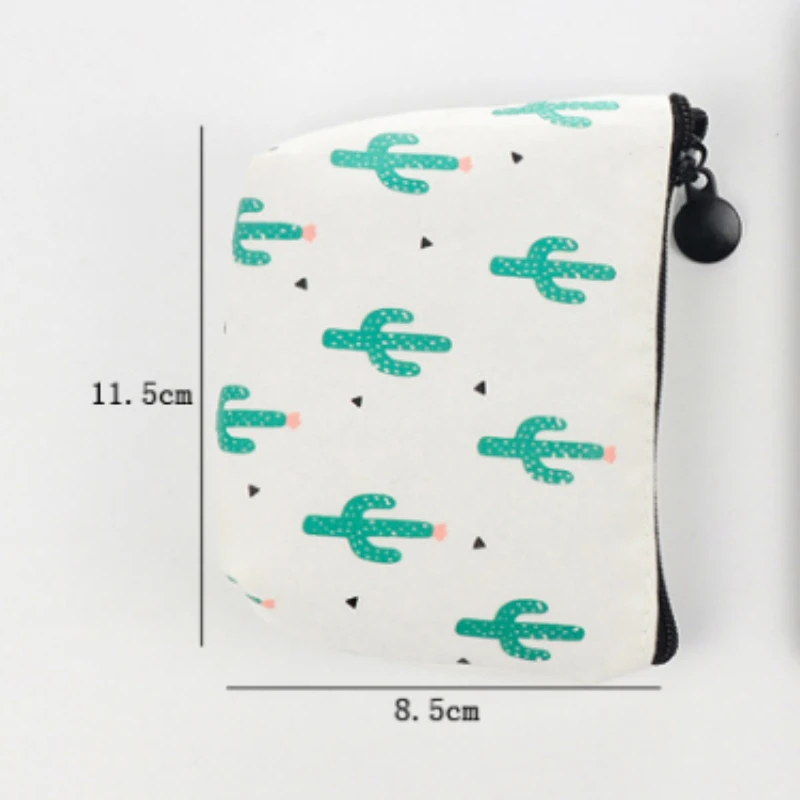 1PC Keys Bag Case Cactus Pattern Mini Wallet Earphone Data Cable Storage Bag Pouch Portable Credit Band Cards Badges Organizer