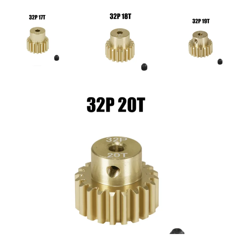 Metal HNR 1/10 H9804 Foxhound RC 32DP M0.8 Hole 3.175mm Motor Gear 17T-20T 7075 Aluminum Gear Shaft Part