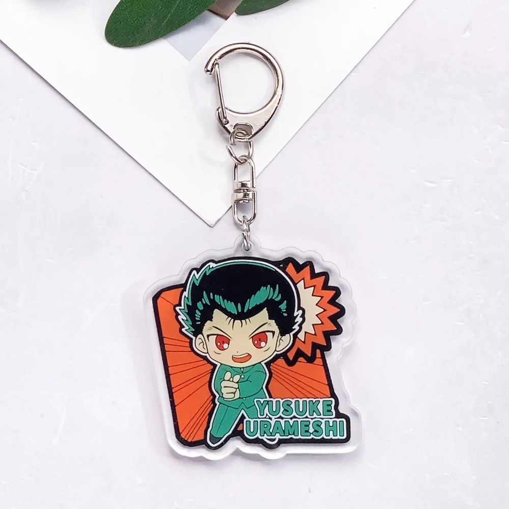 شخصيات أنيمي YuYu Hakusho العصرية الاكريليك سيارة المفاتيح اكسسوارات حقيبة العرافة الإبداعية على ظهره قلادة كيرينغ هدايا لمحبي #2