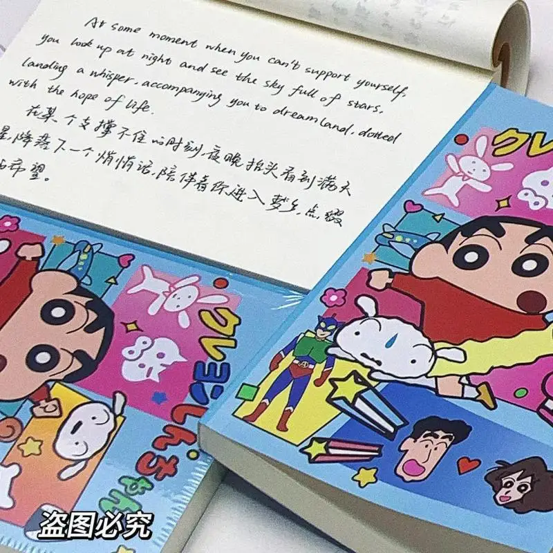 Kawaii Crayon Shin-Chans Blank Notebook Graffiti Notebook Drawing Notebook Student Hand Account Diary Stationery Gift For Girls