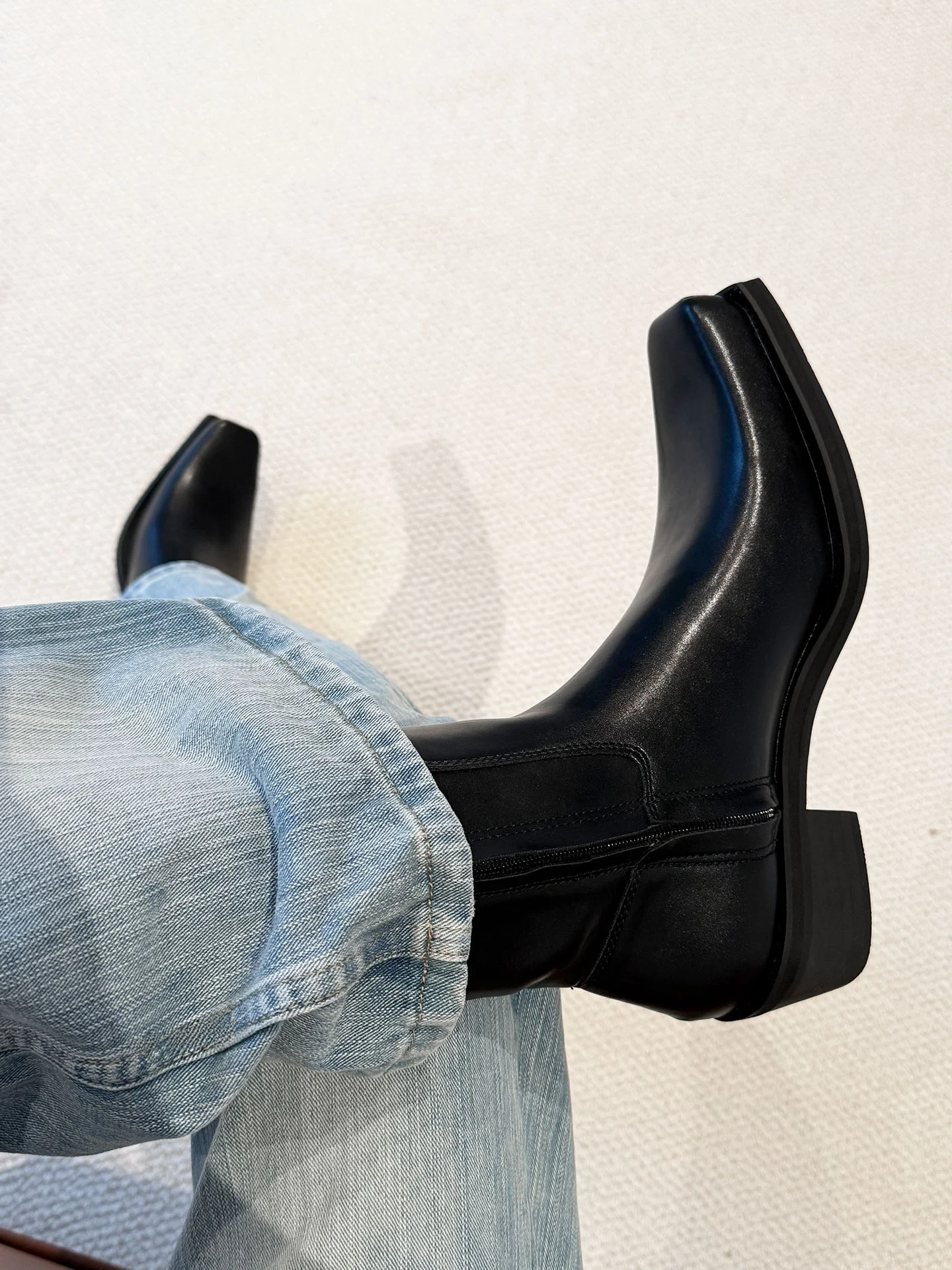 

Повседневные ботинки челси, ботинки с квадратной головкой, высокие рыцарские ботинки, модные мужские и женские ботинки на молнии