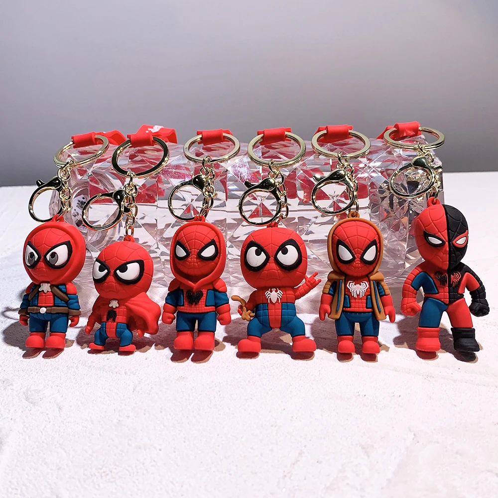 

Fashion Creative Cartoon Spiderman Key Chain Good Or Evil Key Chains Cool Personality Doll Man or Women Bag Pendant Keychains