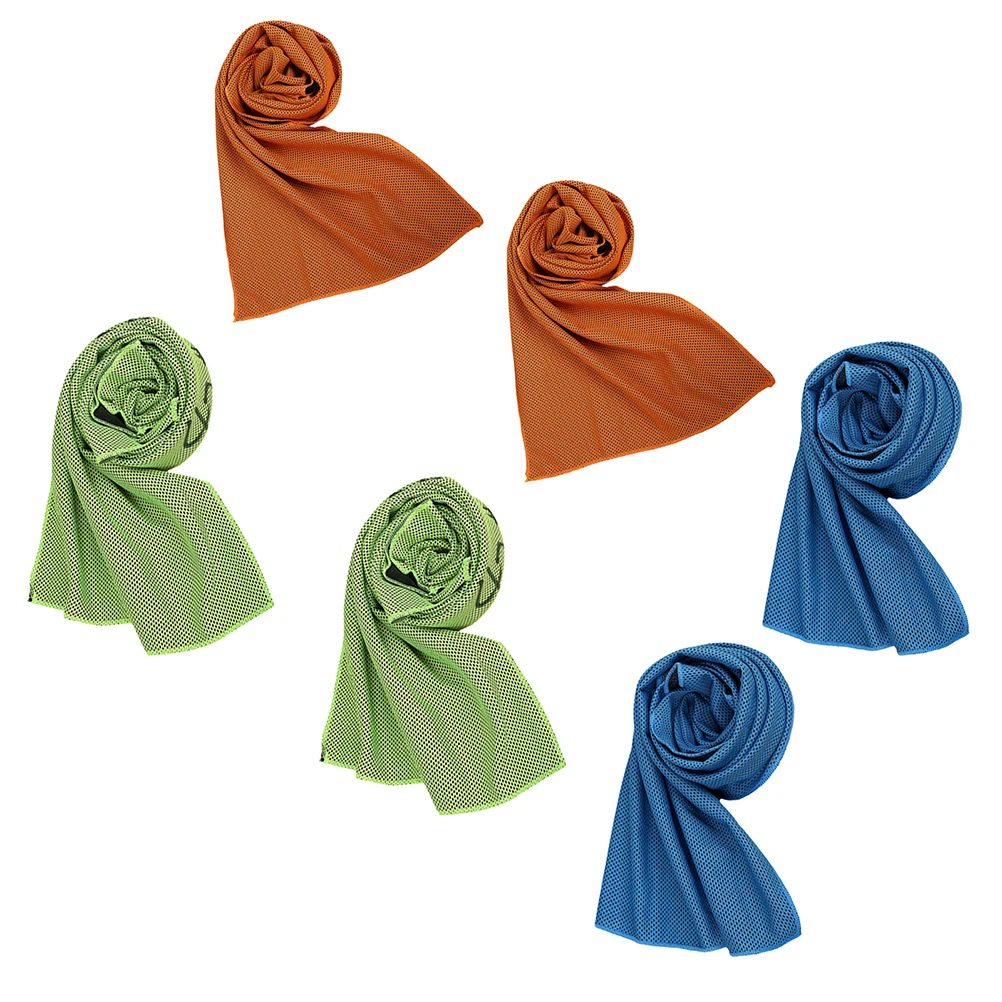 

6pcs Cool Sports Towel Quick Dry Fitness Gym Use Cooling Material Sweat Absorption Longlasting Microfiber Towels Golf Training