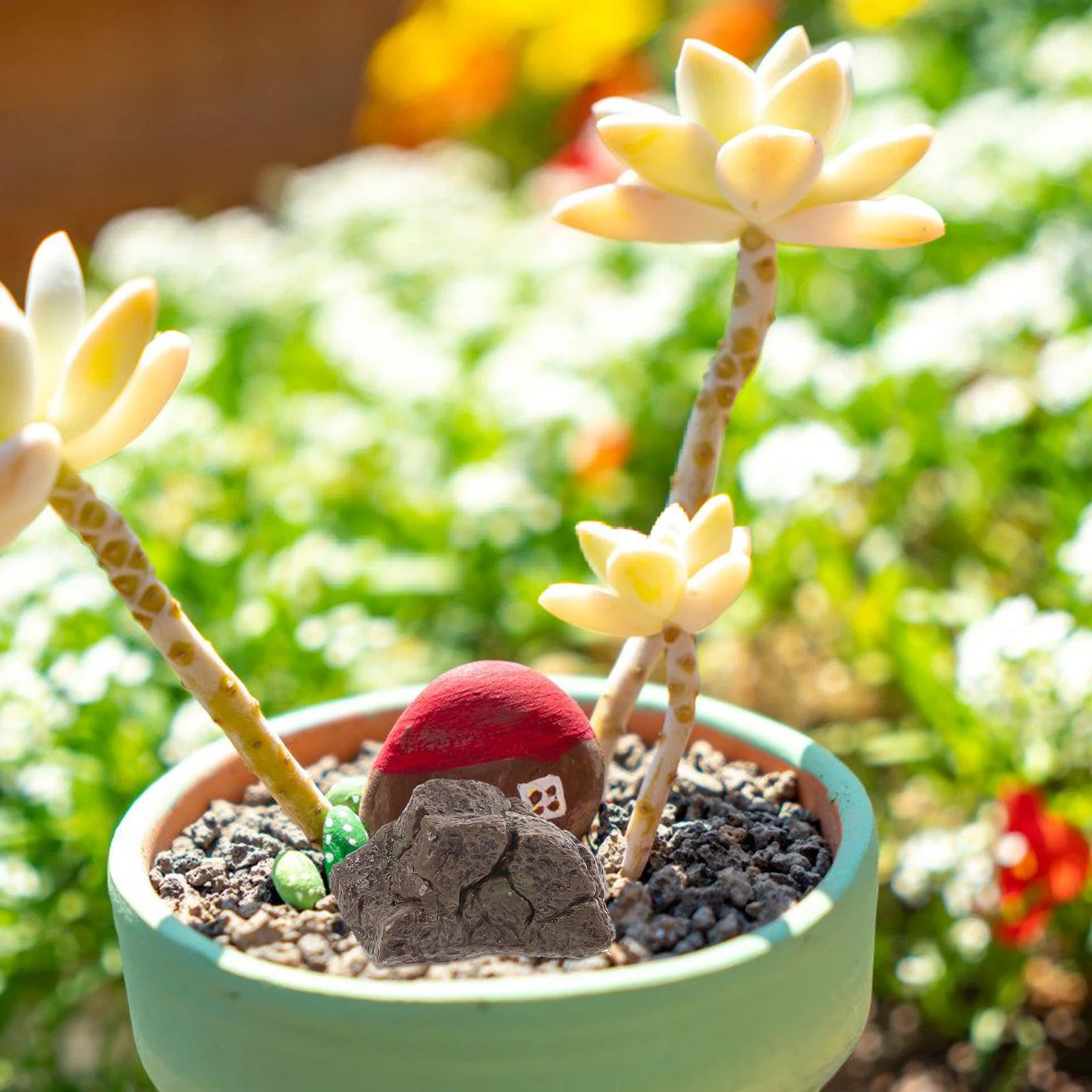 

3Pcs Delicate Stone Decor for Aquarium Fish Tank Potted Plants Landscape Rocks Outdoor Garden Decor Multi-Function Decorative