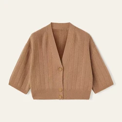 NIGO LP Women's Autumn And Winter Cashmere V-neck Knit Cardigan Solid Color Half-body Skirt Set #nigo61115