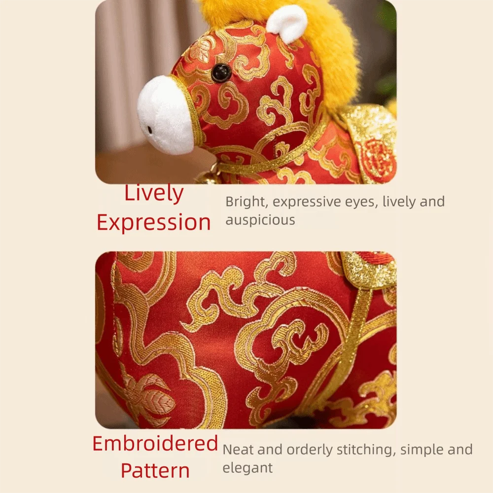 

Good Luck Colorful Horse Creative 23cm Cartoon Steed Satin Mascot Zodiac Pony Figurine Home Decoration