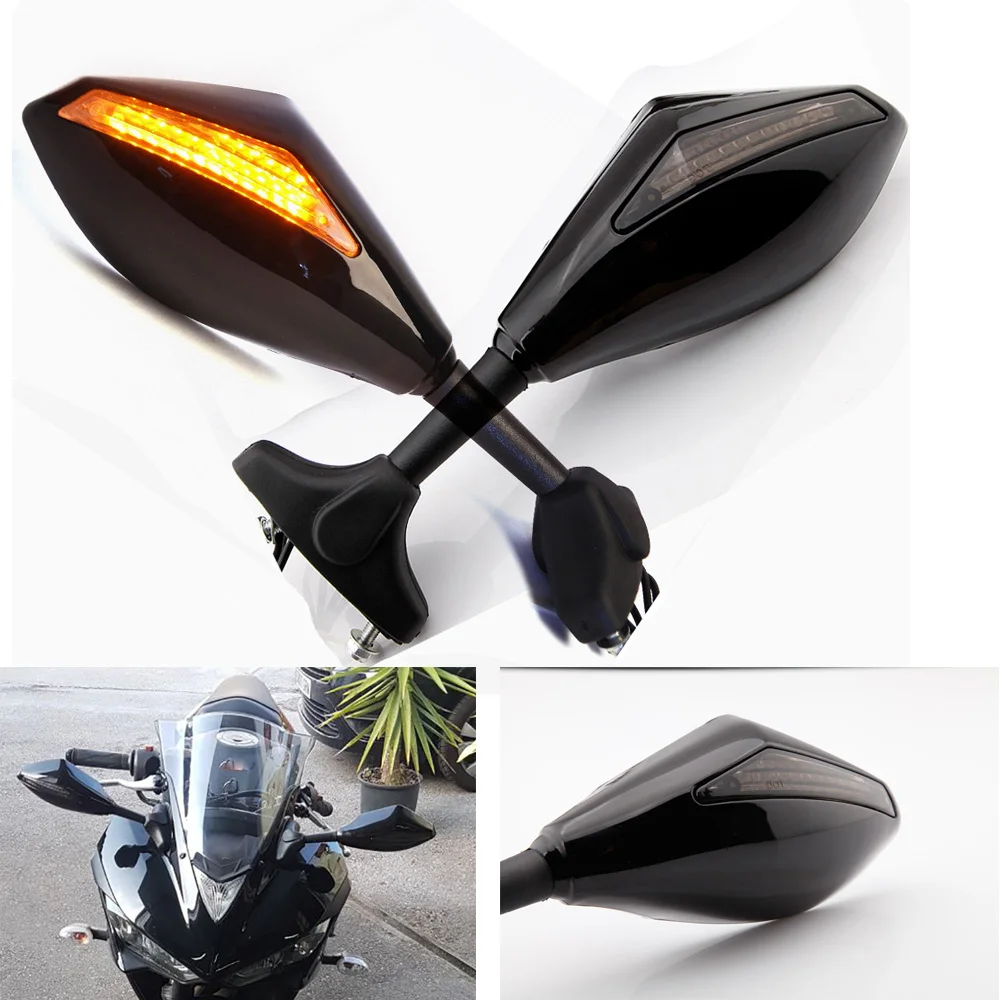 

Motorcycle Front Back LED Turn Signal Integrated Mirrors For Yamaha FZ6 FAZER FZ6R FZ8 FZ1 FAZER XJ6 Motorcycle Rearview Mirror