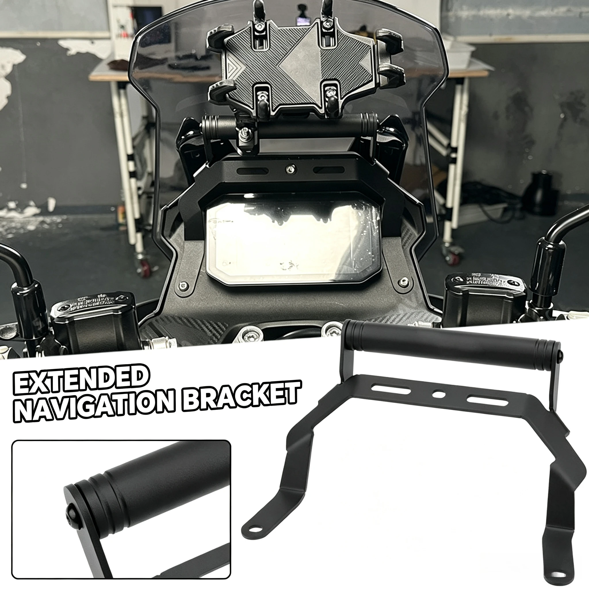 For VOGE SR150S New Model, Modified Windshield Navigation Phone Bracket Multi-function Extension Bar Motorcycle Accessories