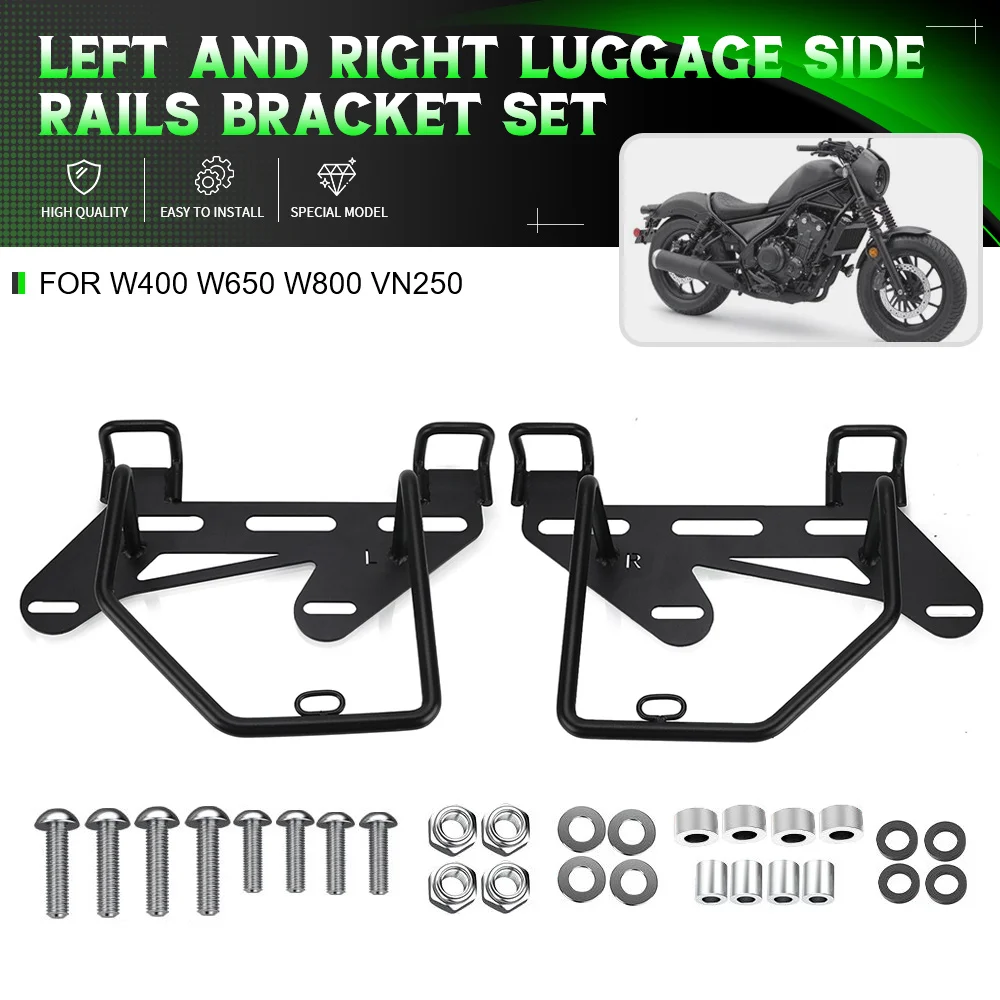 For Kawasaki W400 W650 W800 VN250 Motorcycle Accessories Luggage Racks Saddle Bag Bracket Support Holder Left&Right Side Racks