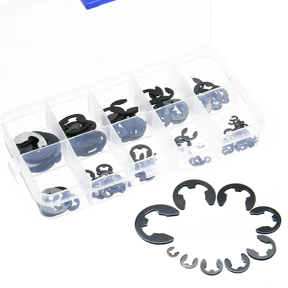 Kit New Electronic Clip Retaining Ring Steel M1.5 - M10mm 1.5 2 3 4 5 6 7 8 9 10 Mm Snap Ring 120 X Assorted Kit