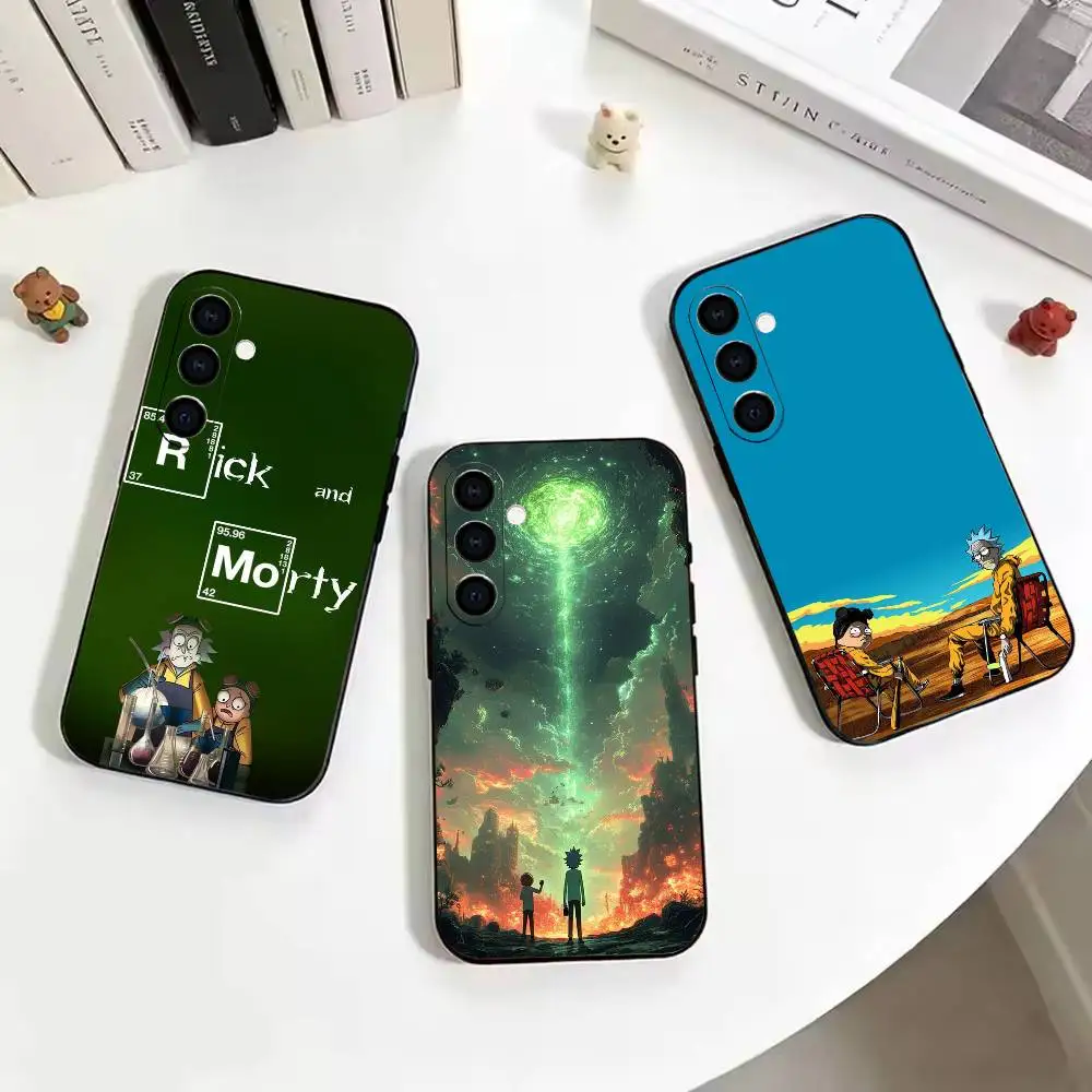 Comedy Animation- Rick -and -M-Morty Black Soft Silicone Phone Case for Samsung Galaxy A73, A42, A72, A70, A53, A52, A51