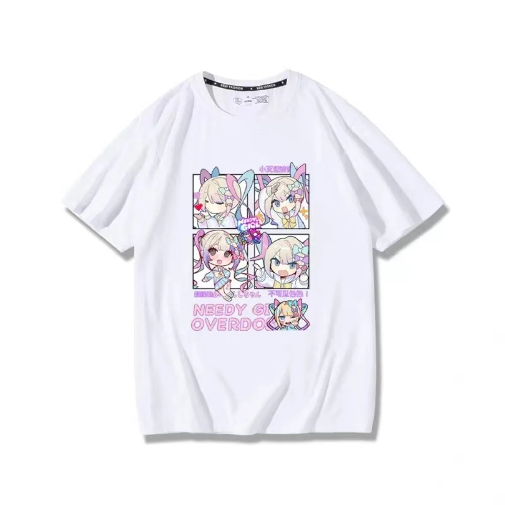 NEEDY GIRL OVERDOSE Anime Oversize T-shirt Manga Graphic Tee Women Cute Top Men Cotton Short Sleeve Summer Kawaii Couple Clothes