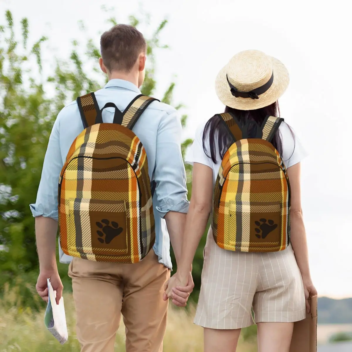Distressed Gay Bear Pride Flag Stripe LGBT Lesbian Student Backpack School Bag Daypack for Boys Girls Bookbag Shoulder Bag