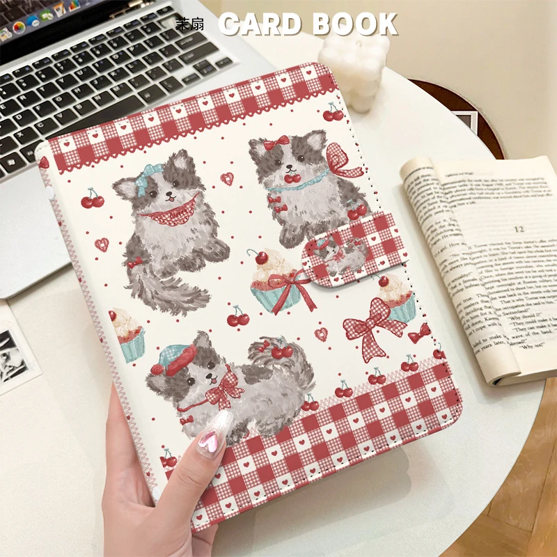 Cute Cherry Cat Cartoon A5 Binder Photo Album Magnetic Closure 3inch Photocard Holder Idol Photo Collector Book 콜렉트북