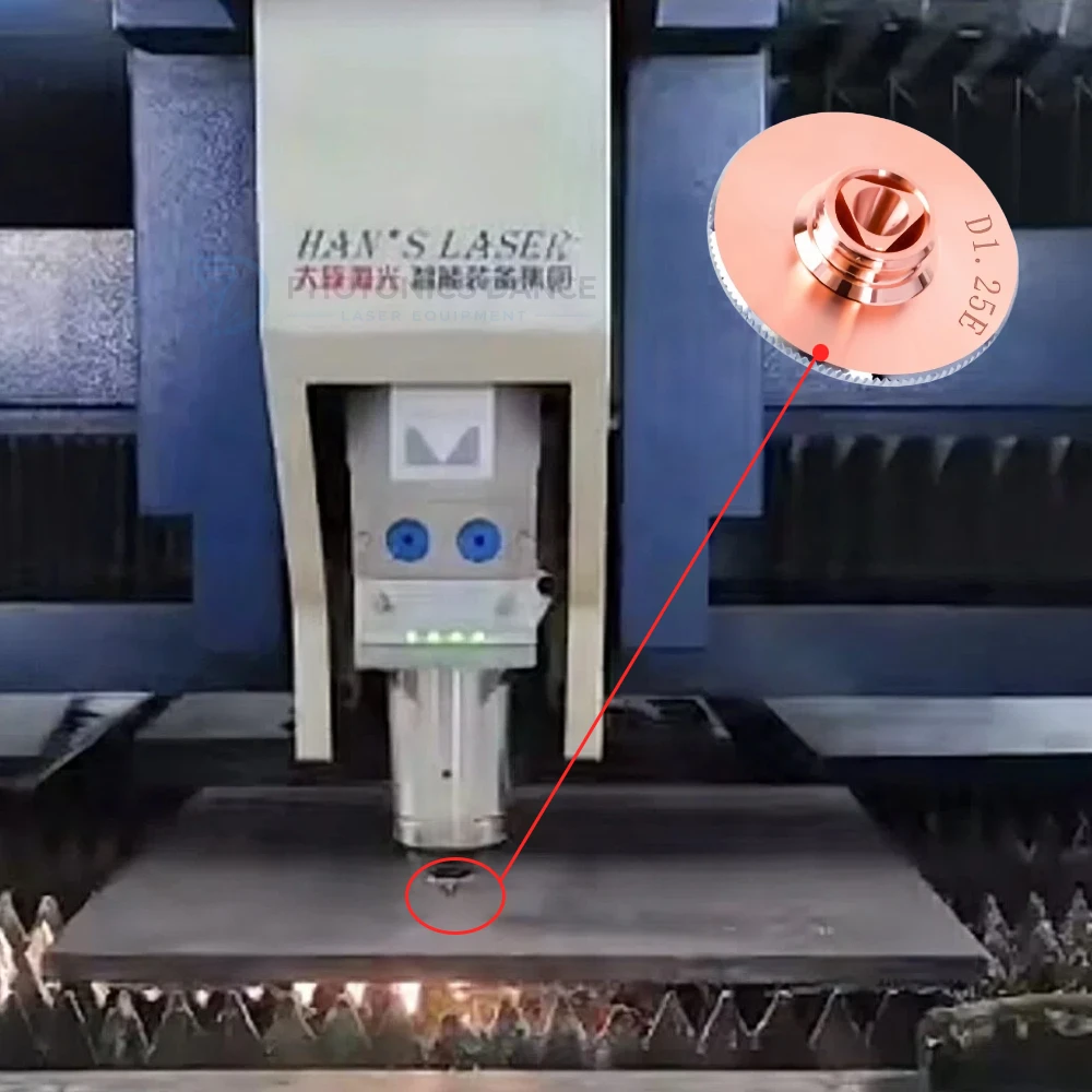 DC DE Laser Cutting Nozzle D28 H15 M11 High Speed & Power Double Chrome Layer Copper Nozzles for HANS HSG Precitec Cutting Head