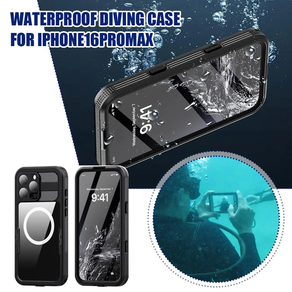 FOR IPhone 16 Pro Max Outdoor Swimming IP68 Mobile And Face Diving Phone Touch Waterproof Unlock Case All-in-one Screen Sup Q5B8