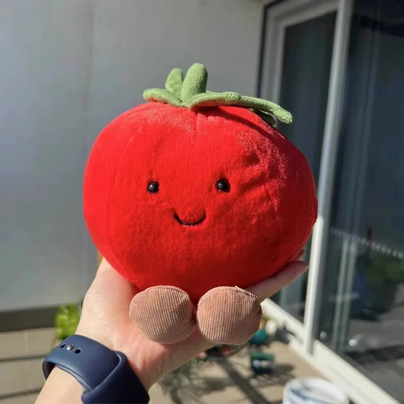 Spot Fun Tomato Toy Soft Vegetable Stuffed Doll Cute Fruit Desktop Decoration Pendant  Surprise Birthday  Gift  Souvenir