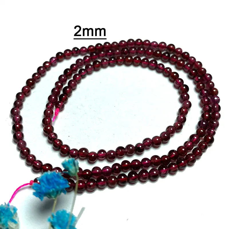 Natural Stone AA Good Grade Red Garnet Beads for Jewelry Making Diy Bracelet Necklace Accessories 2mm 3mm 4mm 5mm 6mm 7mm 8mm