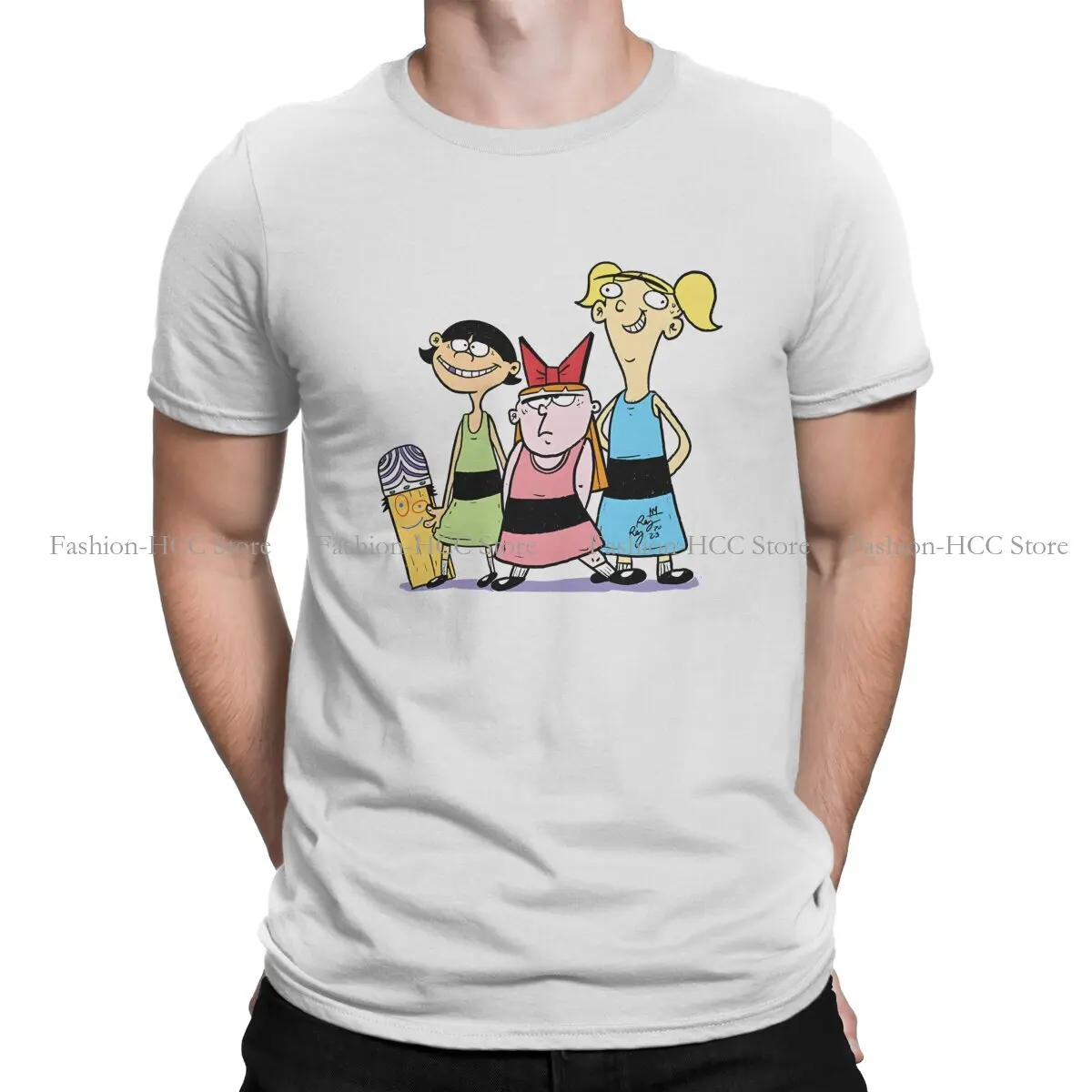 Ed Edd Eddy TV Series Cartoon Powerpuff Eds Tshirt Homme Men\'s Clothes Blusas Polyester T Shirt For Men