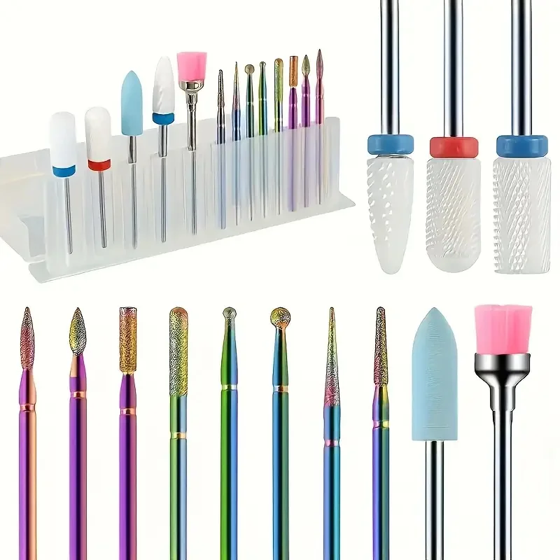 

13Pcs/Box Professional Ceramic Nail Drill Bit Set Electric Manicure Nail File Bit For Acrylic Gel Nails And Cuticles