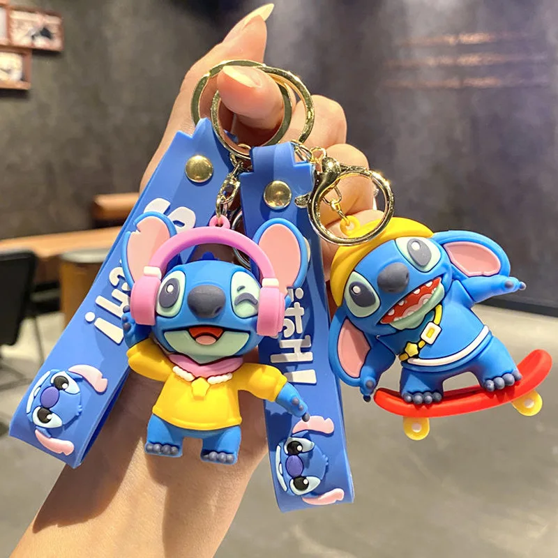 

Wholesale Stitch Disney Keychain Figure Toy Cute Supple Cartoon Character Toy Keychain Pendant Fan Kid Birthday Gifts 6pcs /Lot