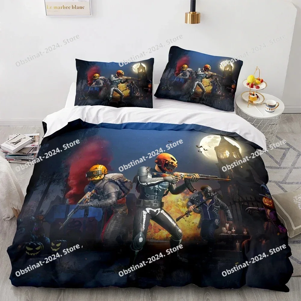 

2025 PUBG Bedding Set Single Twin Full Queen King Size Game PUBG Bed Set Aldult Kid Bedroom Duvetcover Sets Soft Print Menwomen