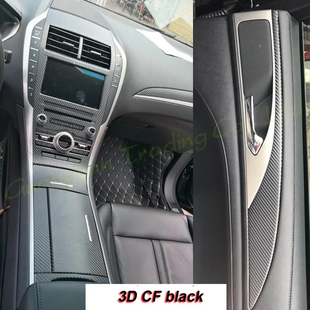 

3D/5D Carbon Fiber Car-styling Interior Cover Console Color Stickers Decals Parts Products Accessories For Lincoln MKZ 2017-2019