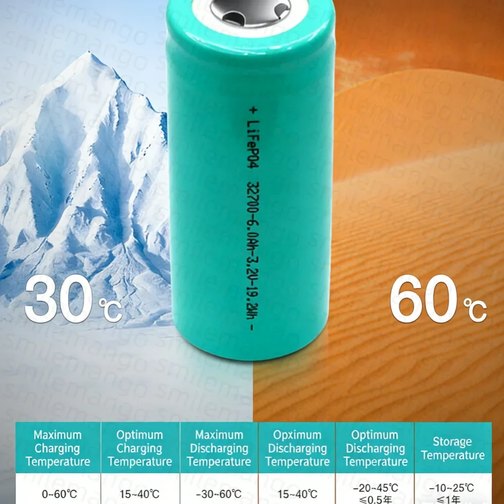 3,2V 32700 6000mAh LiFePO4-Akku 35A Dauerentladung Maximal 55A Hochleistungsakku