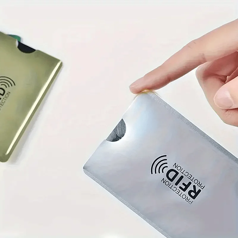 6pcs RFID Blocking Card Sleeves - Theft-Proof, NFC Shielding ID And Credit Card Protectors with a Geometric Design