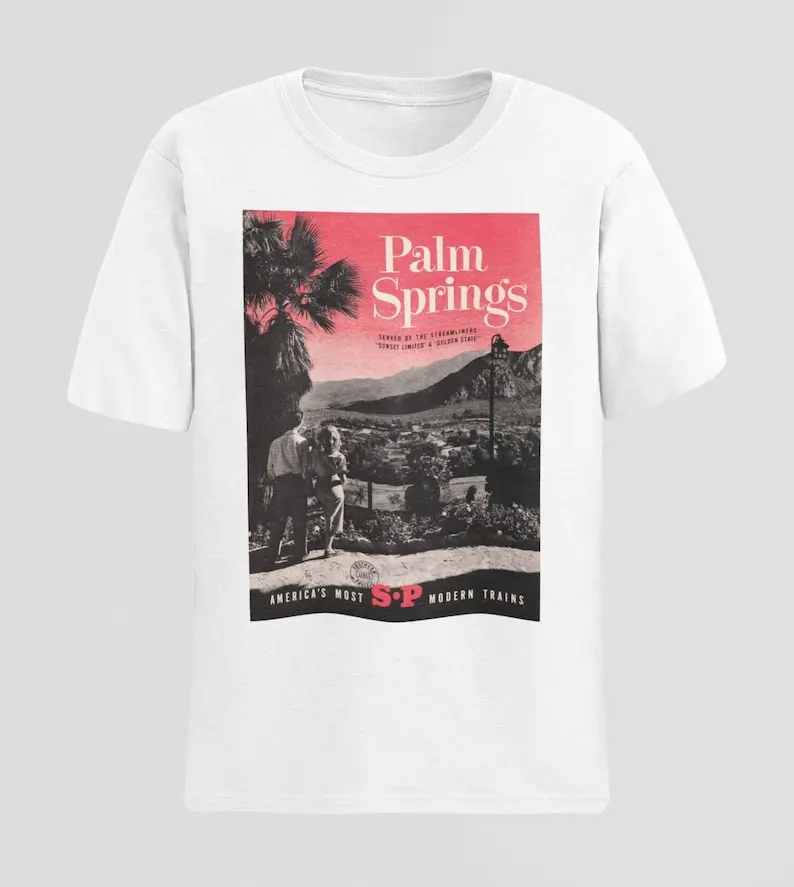 Vintage Palm Springs T-Shirt, California Travel Sweater, Golden State Hoodie, CA Palm Tree Tee, Aesthetic Poster Top, US Lover S