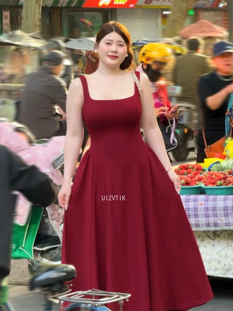 

Plus Size Square Collar Sexy Long Evening Dress Women Elegant Luxury Dance Party Dress Summer Korean Vintage Bodycon Vestidos