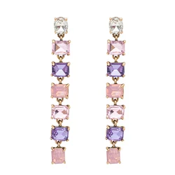 New Fashion Handmade Crystal Rhinestone Earrings Women Long Chain Alloy Bohemia Luxurious Earring Girls Jewelry Accessories