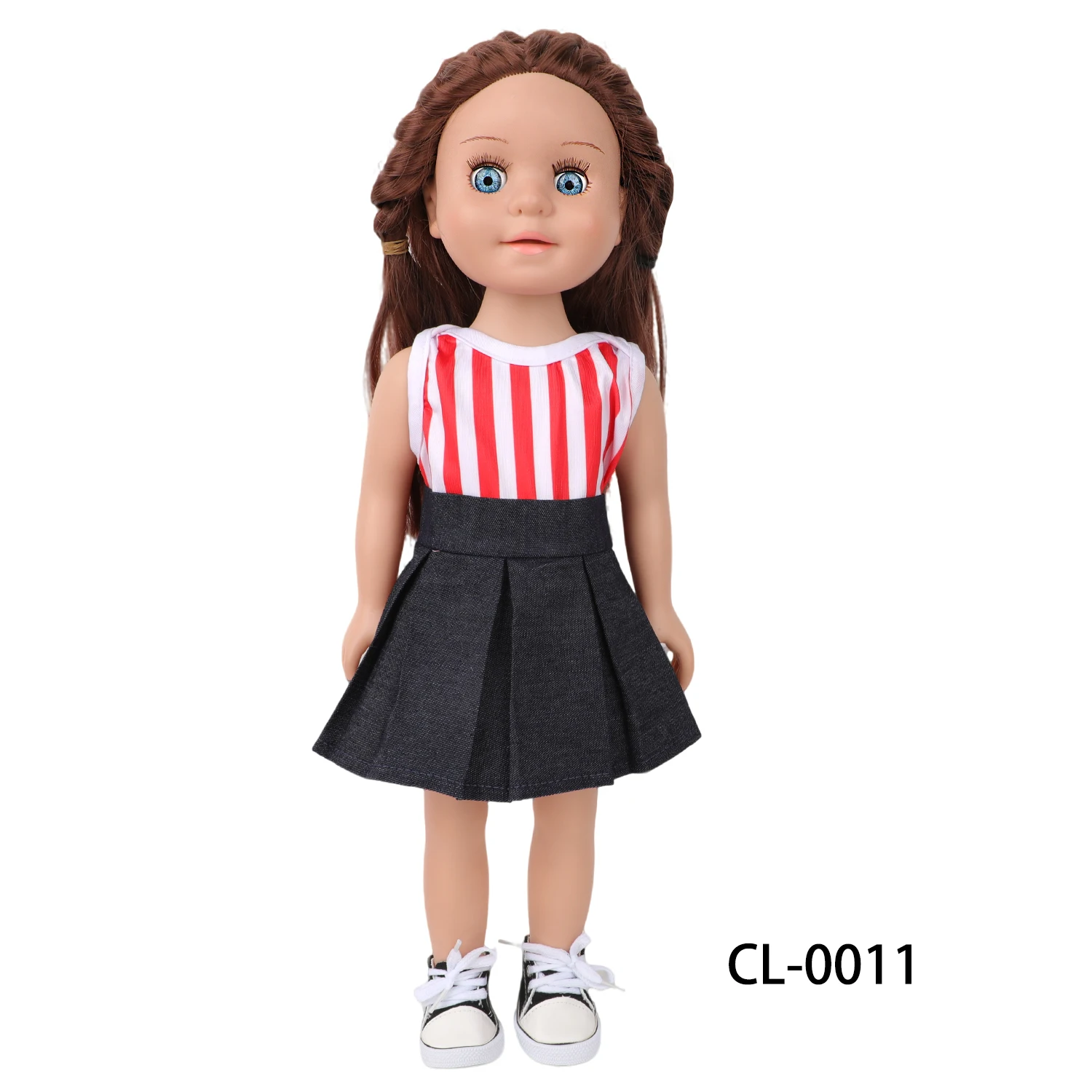 18 Inch American Doll Clothes Mix & Match Outfits, Rainbow Dress, Hoodie Jacket & Casual Tops for 43cm Reborn Baby Girl Dolls