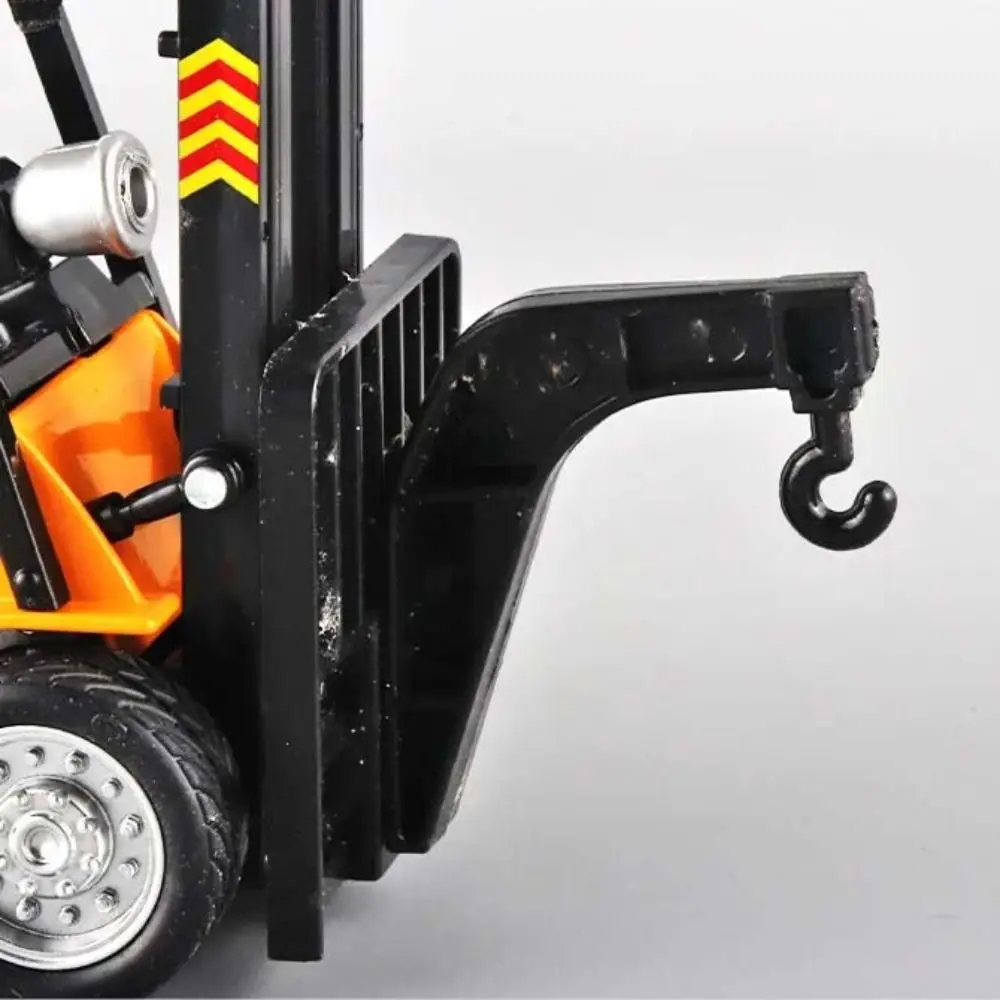 1:24 Schaal Heftruck Model Auto Diecast Metaal Geluid Licht Simulatie Kraan Speelgoed Trek Verstelbare Techniek Voertuig Modellen