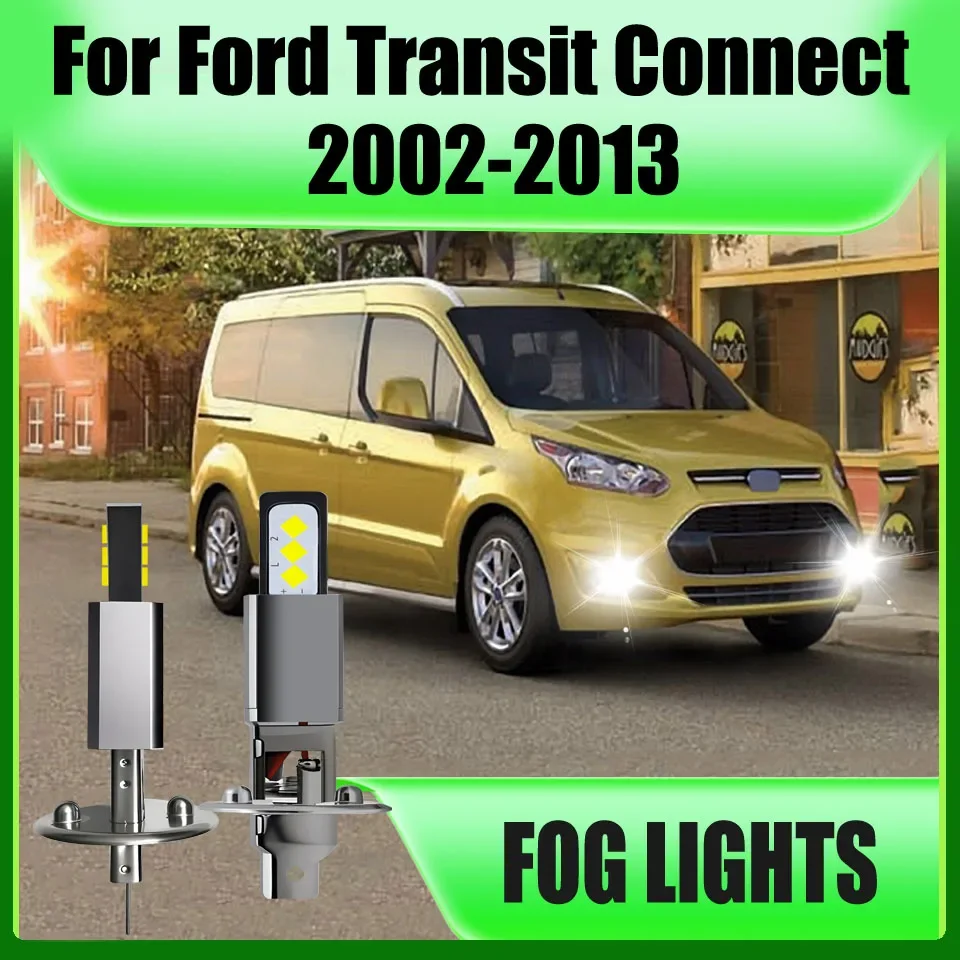 2x H1 448 Car LED Fog Light Bulbs 12v No Dark Spots or Hot Spots For Ford Transit Connect 2002-2013 KA MK2 2008-2016