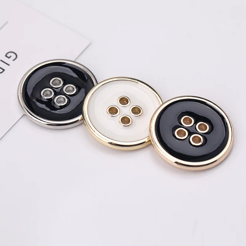 10pcs 4-holes Elegant Metal Buttons For Clothing Shirts Blouse DIY Sewing Accessories 10/15/20mm High Quality Buttons Wholesale view 2