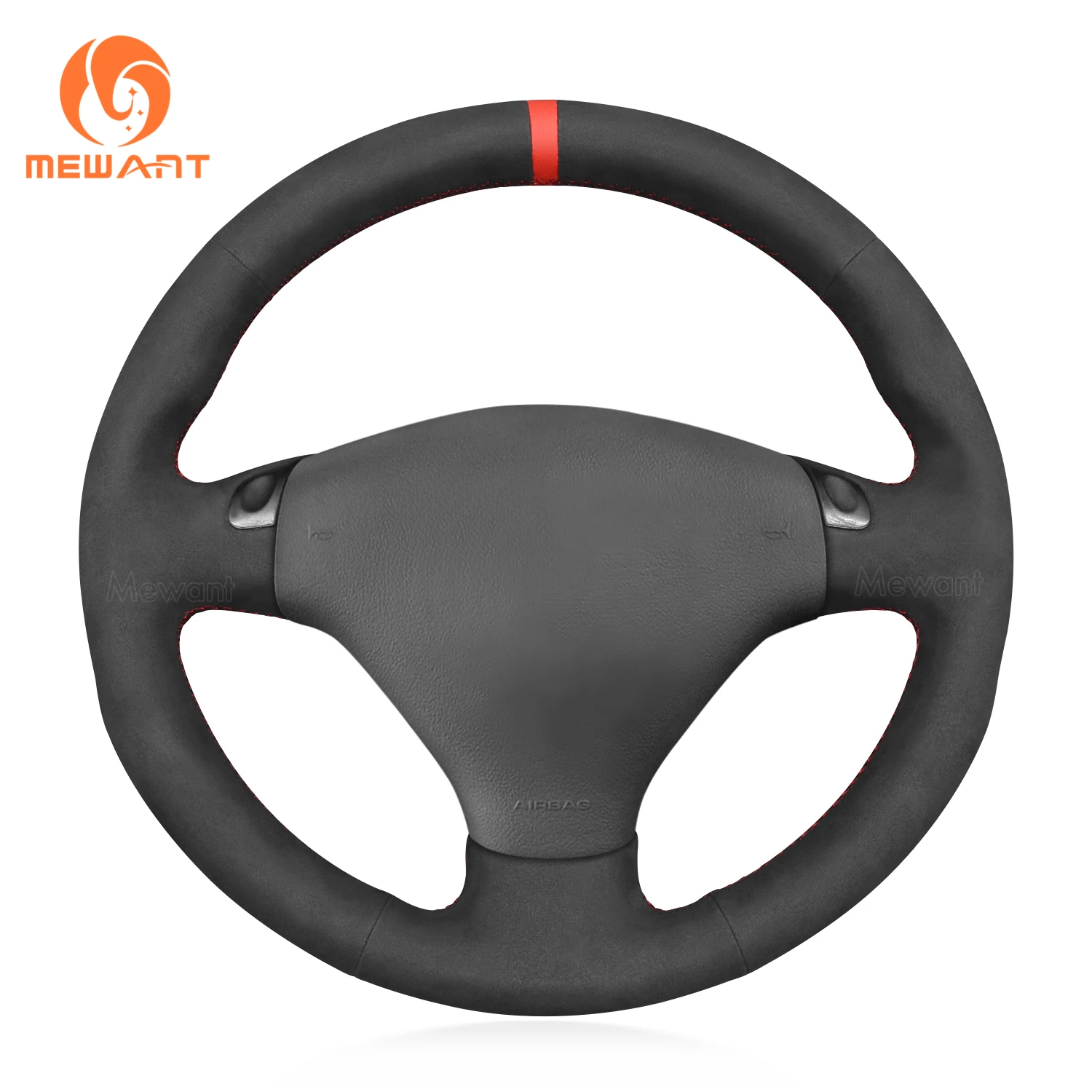 

MEWANT Black suede Leather Car Steering Wheel Cover for Audi A4 2002 Audi TT 2002