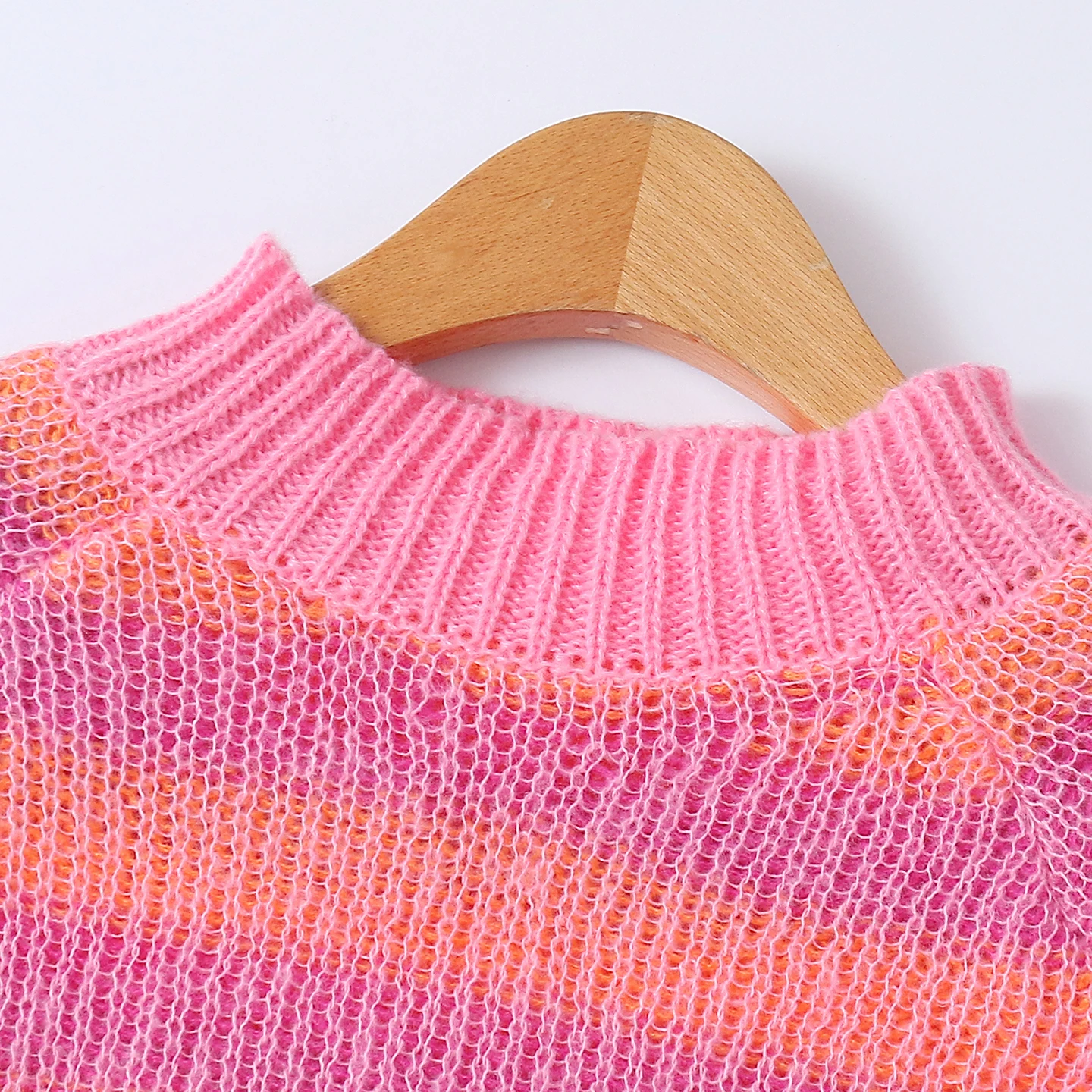 Oversized Long Sve adient Color Camere Sweater Women's f High Collar Pullover Autumn New Sle Striped Pattern