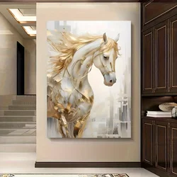 1 piece 31.49*47.24 inches /80 cm *120 cm frameless modern retro Golden horse wall art painting