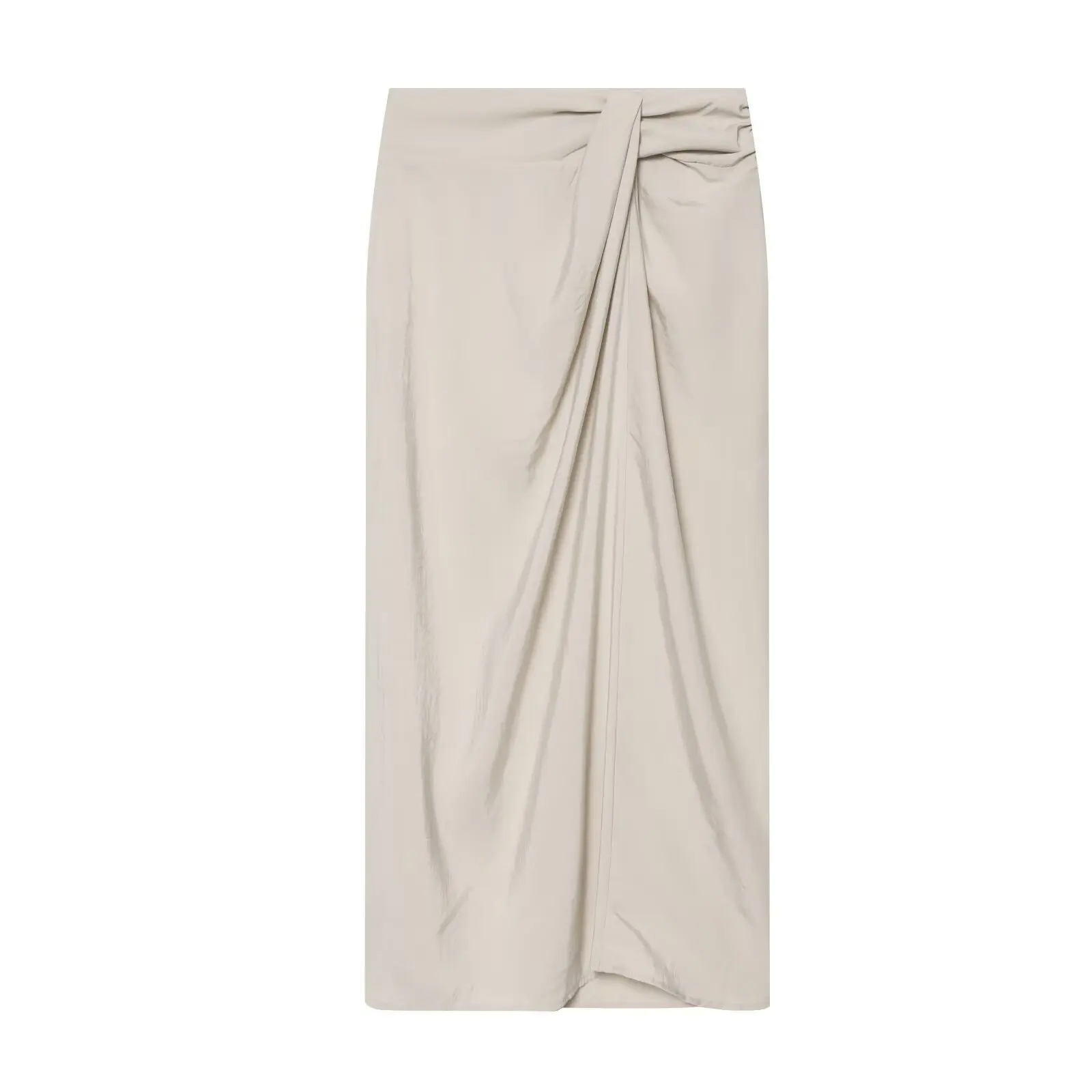 

WOMAN 2026 Summer New Fashion Pleated Knot Wrap Midi Skirts Vintage Back Zipper High Waist All-match Casual Female Skirts Mujer